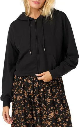 O'Neill Mae Full Zip Bubble Hoodie in Black at Nordstrom, Size Xx-Large