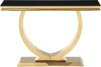 Pascal Morabito Mesa consola cristal templado negro, dorado