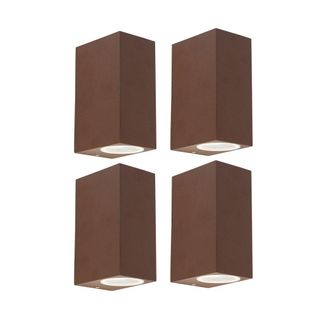 QAZQA Set 4 apliques pared &oacute;xido IP44