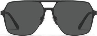 Quay Backstage Pass 60mm Polarized Aviator Sunglasses in Black /Black Polarized at Nordstrom Rack