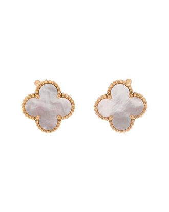 Van Cleef & Arpels 18K Gold Vintage Alhambra Earrings 18K Yellow Gold And Mother Of Pearl (Authentic Pre-Loved)