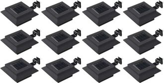 vidaXL Outdoor Solar Lamps 12 pcs led Square 12 cm Black Vidaxl
