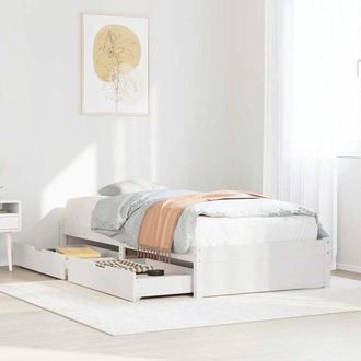 vidaXL Vidaxl - Estructura De Cama Sin Colch&oacute;n Madera Maciza Blanca 75x190 Cm