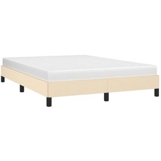 vidaXL Cama sin colchón tela color crema 140x190 cm Vidaxl