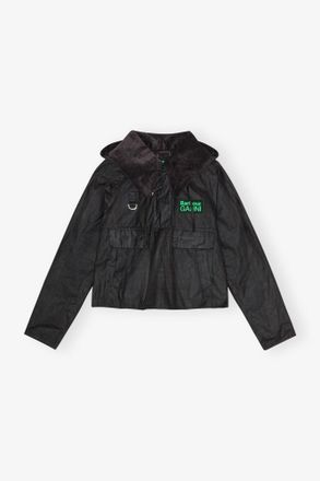 Ganni x Barbour Tartan Waxed Anorak Size 8/10 - Green