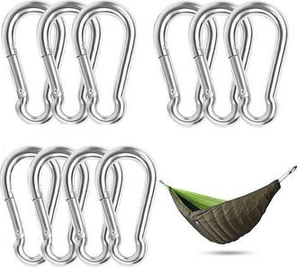 OEM 10 Pezzi Di Moschettoni In Acciaio Inossidabile, Impermeabili, Resistenti Alla Ruggine, Durevoli Per Sport, Amache, Pesca, Altalene, Campeggio, Casa, 