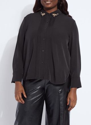 Lyssé Lizeth Embellished Tuxedo Shirt Curvy