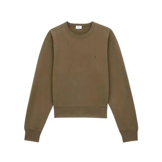 Saint Laurent Sweatshirt - Dames - Sweatshirts & Hoodies - Groen - Maat: L Katoen