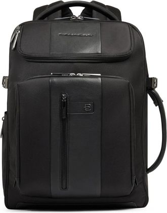 Piquadro Uitbreidbare Reislaptop Rugzak 15-6 - Heren - Rugzakken - Zwart - ONE Size - Leer - Tassen