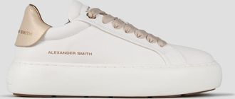 Alexander Smith Soho Woman in smooth white leather with gold laminated cracklè heel