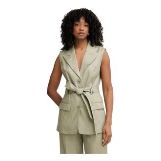 Guess Jassen, Dames, Groen, XS, Leer, Carla Blazer
