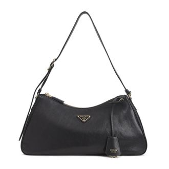 Prada Black Logo Large Shoulder Bag