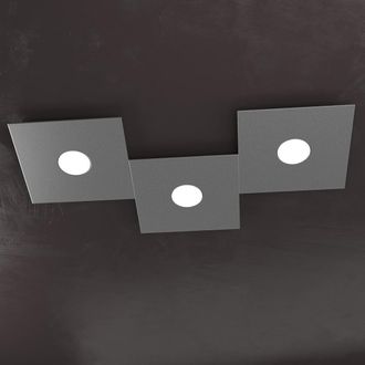 Top-Light Top-light - Plafoniera Moderna Top Light Eccentric 1156 3l Gx53 Led Metallo Lampada Parete Soffitto, Finitura Metallo Grigio-antracite