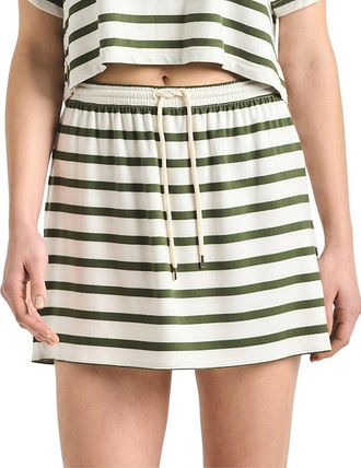 Derek Lam Melina Striped French Terry Jersey Mini Skirt