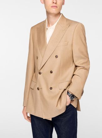 BOSS Mens Virgin wool twill double-breasted Blazer Jacket