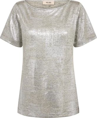 Mos Mosh MMNiva O-Ss Metallic Tee - Tops - Mujer - Gris - XS