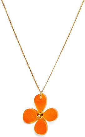 Toolally Daisy Pendant Necklace - Orange Pearl at Nordstrom, Size 18