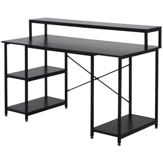 HOMCOM Mesa para computadora 140x60x93 cm negro