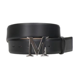 Max Mara Monogram Riem - Dames - Riemen - Zwart - M - Leer - Accessoires