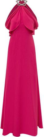 Alberta Ferretti Pink Halter Neck Maxi Dress