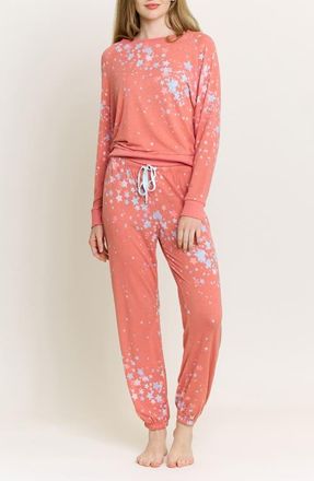 Honeydew Intimates Star Seeker Brushed Jersey Pajamas in Coral Blush Stars at Nordstrom, Size X-Small