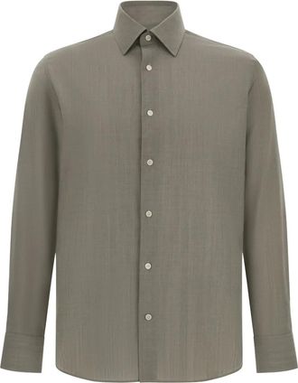Boggi Milano Camicia con colletto alla coreana - Grigio