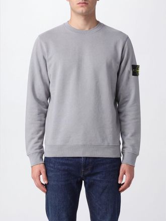 Stone Island Felpa girocollo in cotone con patch logo Compass