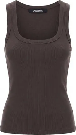Jacquemus Tops, Dames, Bruin, M, Sleeveless Tops