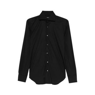 Barba Pz 2708 0001 Overhemd - Heren - Zakelijke Overhemden - Zwart - 4XL - Katoen - Overhemden