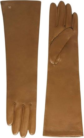 Max Mara Afidee Handschoenen - Dames - Accessoires - Bruin - Maat: 7 1/2 IN Leer