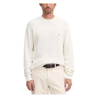 Calvin Klein Jeans Truien & Vesten, Heren, Wit, XS, Katoen, Katoenen Wafeltrui