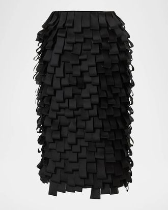 Carolina Herrera Silk Layered Pencil Skirt