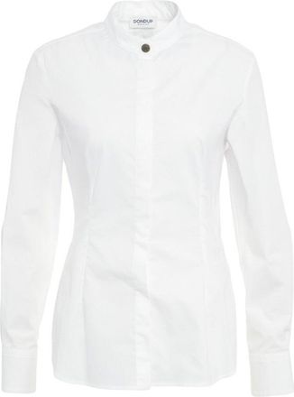 Dondup Sleek Mandarin Collar Blouse With Hidden Closure And Tailored Fit
