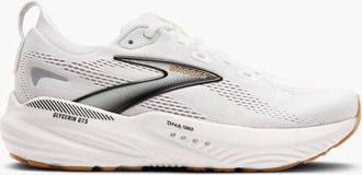 Brooks Womens Glycerin Gts 22 Running Shoes In White Grey Black