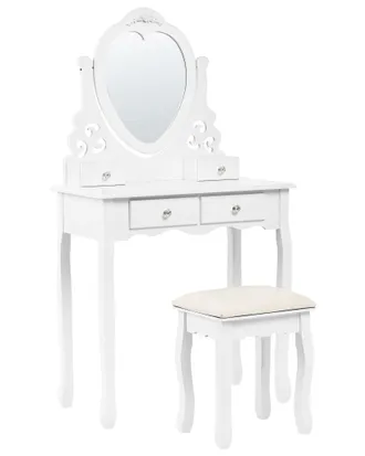 Beliani Elegante E Glam Toeletta Con Specchio Bianca Diva