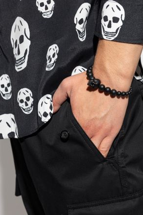 Alexander McQueen Bracelet With Skull Motif, Mens, Black