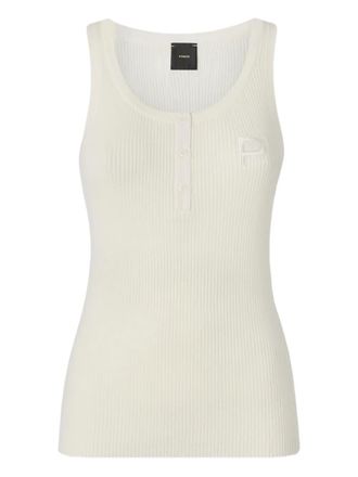Pinko ribbed button tank top - Neutrals