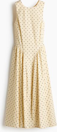 H&M R&uuml;ckenfreies Kleid aus Baumwollpopeline - Blassgelb/Polka Dots