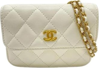 Chanel Pre-owned Vintage Mini Schoudertas - Dames - Vintage Mini Tas - Wit - ONE Size - Leer - Vintage