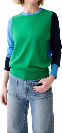 Ann Mashburn Kit Crewneck Sweater In Green Multi