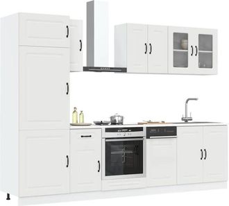 vidaXL Vidaxl - Mueble De Cocina Kalmar Blanco 8 Piezas Madera Contrachapada