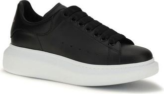 Alexander McQueen Platform Calf Leather Sneaker - Black