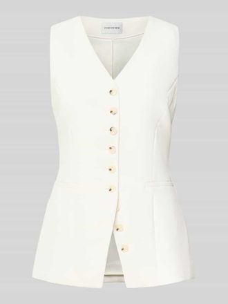 Forever New Weste mit durchg&auml;ngiger Knopfleiste Modell Ayla in Offwhite, Gr&ouml;&szlig;e 32