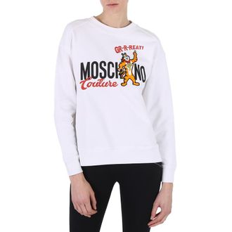 Moschino White X Kelloggs Tony The Tiger Graphic Sweatshirt, Brand Size 40 (US Size 6)