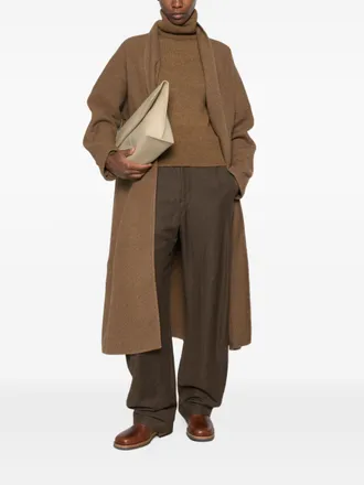 Cortana Felted Wool-Blend Shawl Collar Coat - Brown