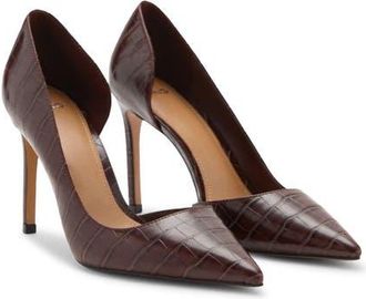 Mango Audrey Half dOrsay Pump in Chocolate at Nordstrom, Size 6.5Us