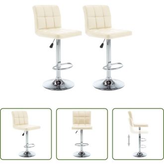 vidaXL Sedile in similpelle - Sgabelli da Bar 2 pz Crema in Similpelle