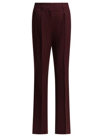 Max Mara Wool Pants Trousers Rosso-Donna