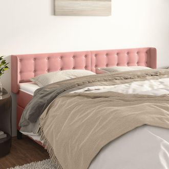 vidaXL Cabecero De Terciopelo Rosa 163x16x78/88 Cm Vidaxl