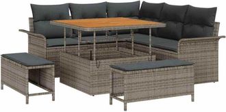 vidaXL Vidaxl - Conjunto De Sof&aacute; De Jard&iacute;n 8 Pcs Gris 100 X 100 X 71 Cm